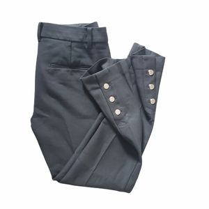 ANN TAYLOR BLACK BUTTON TRIM KICK CROP PANTS sz 0